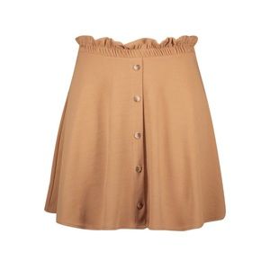 Boohoo plus ruffle waist mini skirt 16 tan